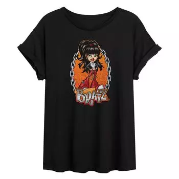 Детская струящаяся футболка Bratz Chains Flames Jade Licensed Character, черный