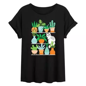 Детская струящаяся футболка Cat And Plants Licensed Character
