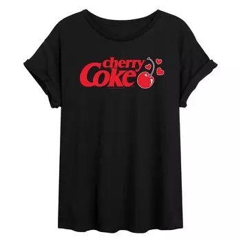 Детская струящаяся футболка Cherry Coke Heart с принтом Licensed Character, черный