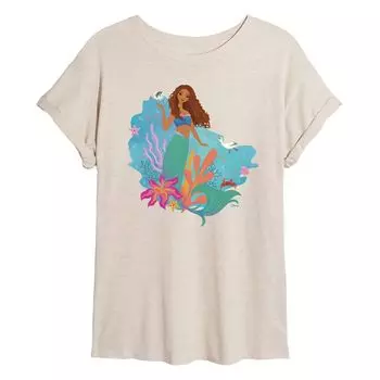 Детская струящаяся футболка Disney's The Little Mermaid Ariel с графическим рисунком Licensed Character, бежевый