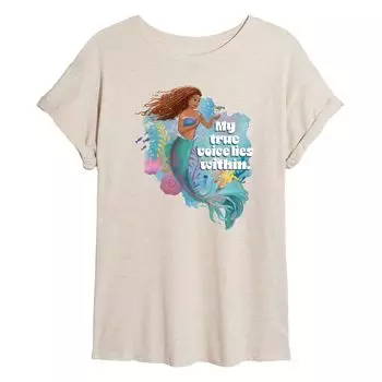 Детская струящаяся футболка Disney's The Little Mermaid True Voice Licensed Character, бежевый