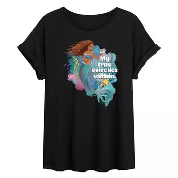 Детская струящаяся футболка Disney's The Little Mermaid True Voice Licensed Character, черный