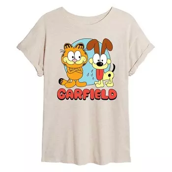 Детская струящаяся футболка Garfield & Odie Doodle Licensed Character, бежевый