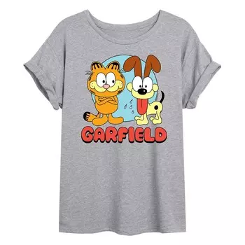 Детская струящаяся футболка Garfield & Odie Doodle Licensed Character, цвет Heather Gray