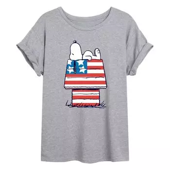Детская струящаяся футболка Peanuts Flag House Licensed Character
