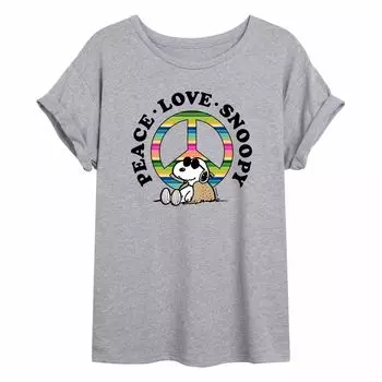 Детская струящаяся футболка Peanuts Peace Love Snoopy Licensed Character