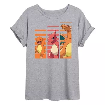 Детская струящаяся футболка Pokemon Charmander Licensed Character, серый