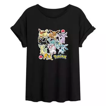 Детская струящаяся футболка Pokmon Eeveelution с рисунком Pokmon Eeveelution Licensed Character