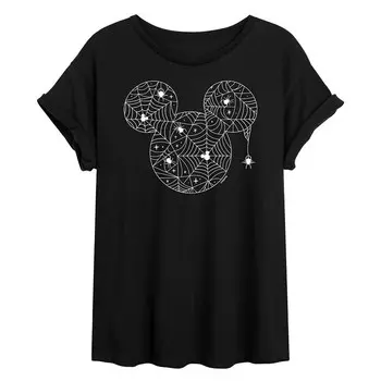 Детская струящаяся футболка с изображением Микки Мауса в виде паутины Disney's Licensed Character, черный