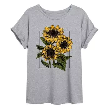 Детская струящаяся футболка Vintage Sunflowers Licensed Character, серый