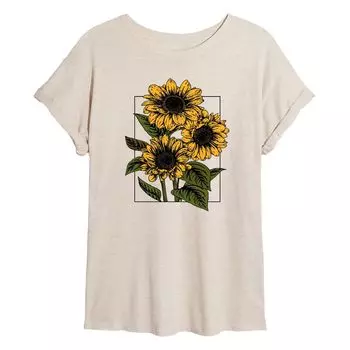 Детская струящаяся футболка Vintage Sunflowers Licensed Character, бежевый