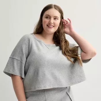 Детская свободная футболка с вафельной вязкой So, цвет gray fox heather