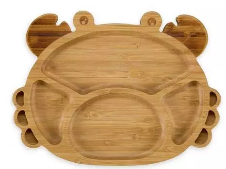 Детская тарелка на присоске "краб" Relaxdays, коричневый