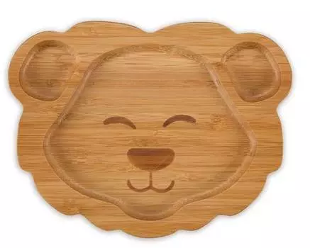 Детская тарелка на присоске "лев" Relaxdays, коричневый