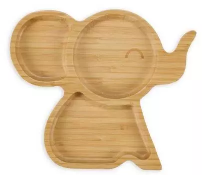 Детская тарелка на присоске "слоник" Relaxdays, коричневый