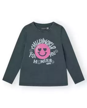 Детская темно-серая футболка с принтом Canada House