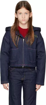 Детская темно-синяя джинсовая куртка на молнии Marni