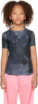 Детская темно-синяя и черная футболка AEROREADY HIIT Training для больших детей adidas Kids