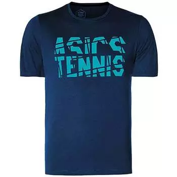 Детская теннисная футболка темно-синего цвета Asics, синий
