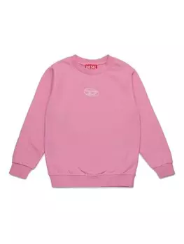 Детская толстовка Diesel Kids Oval D из хлопка, розовый