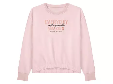 Детская толстовка для девочек Peperts! с металлизированным принтом, светло-розовый