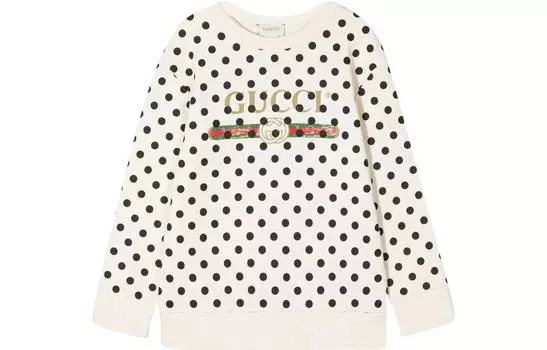 Толстовка детская Gucci в горошек, бежевый / черный