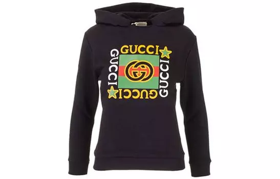 Толстовка детская Gucci с цветным логотипом, черный