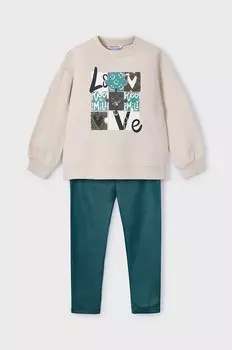 Детская толстовка и леггинсы Mayoral, бирюзовый