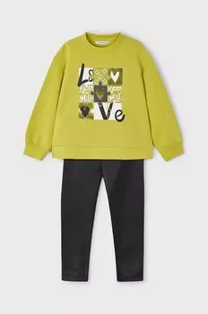 Детская толстовка и леггинсы Mayoral, зеленый