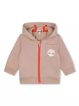 Детская толстовка из французского махрового материала с кисточкой на молнии Timberland, цвет Light Brown