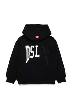 Детская толстовка из хлопка SBOXTHOOD OVER Sweat-Shirt Diesel, черный