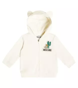 Детская толстовка из хлопкового трикотажа Moschino Kids, белый