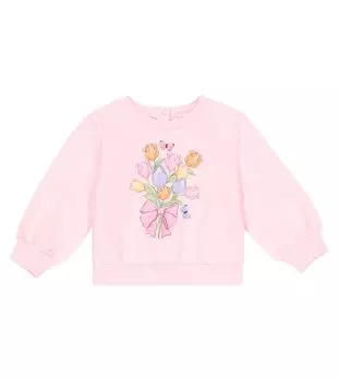 Детская толстовка из смесового хлопка Monnalisa, розовый