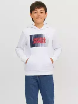 Детская толстовка Jack & Jones "JJECORP LOGO SWEAT HOOD PLAY NOOS JNR" Jack & Jones Junior, белый