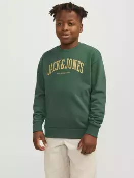 Детская толстовка Jack & Jones "JJEJOSH SWEAT CREW NECK NOOS JNR" Jack & Jones Junior, зеленый