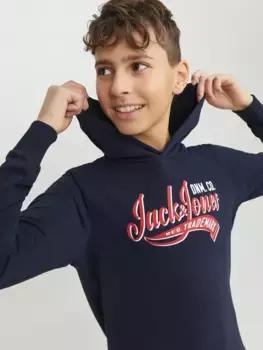 Детская толстовка Jack & Jones "JJELOGO SWEAT HOOD 2 COL 23/24 SN MNI" Jack & Jones Junior, синий