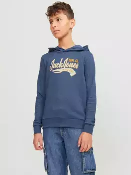 Детская толстовка Jack & Jones "JJELOGO SWEAT HOOD 2 COL 23/24 SN MNI" Jack & Jones Junior, синий