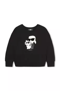 Детская толстовка Карла Лагерфельда Karl Lagerfeld, черный