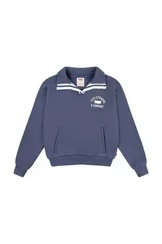 Детская толстовка Levi's COLLEGIATE LS COLLAR TOP, синий