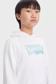Детская толстовка Levi's LVB PALM BATWING FILL HOODIE, белый