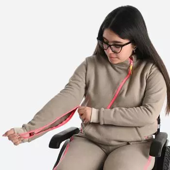 Детская толстовка на удобной молнии бежевого цвета DECATHLON, цвет beige