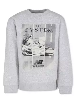 Детская толстовка New Balance с графическим принтом New Balance Kids, серый