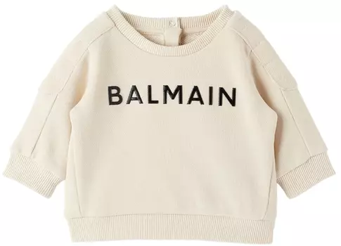 Детская толстовка Off-White с круглым вырезом Balmain