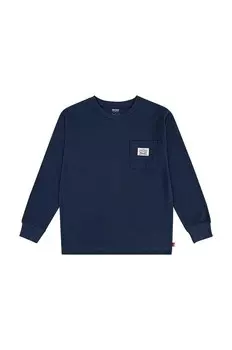Детская толстовка с длинным рукавом PocKET Tee Levi's, темно-синий