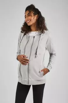 Детская толстовка с капюшоном 3 в 1 с переноской Jojo Maman Bb, серый