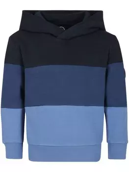 Детская толстовка с капюшоном Colmar Kids из хлопка с полосатым принтом, черный