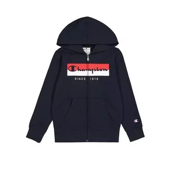 Детская толстовка с капюшоном и полной молнией Champion, синий