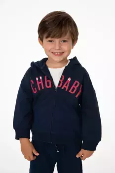 Детская толстовка с капюшоном и застежкой-молнией Charanga, синий