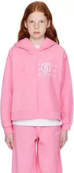 Детская толстовка с капюшоном из французского терри MM6 Maison Margiela