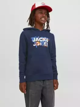 Детская толстовка с капюшоном Jack & Jones "JCODUST SWEAT HOOD SN JNR" Jack & Jones Junior, синий